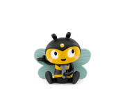 Cute bee-themed Tonie figurine with yellow and black stripes, translucent wings on green background