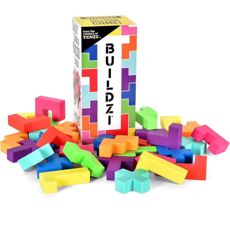 Colorful building blocks with a 'BUILDZI' box in the background.