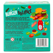 Box of Burger Balance game with colorful illustrations and text.