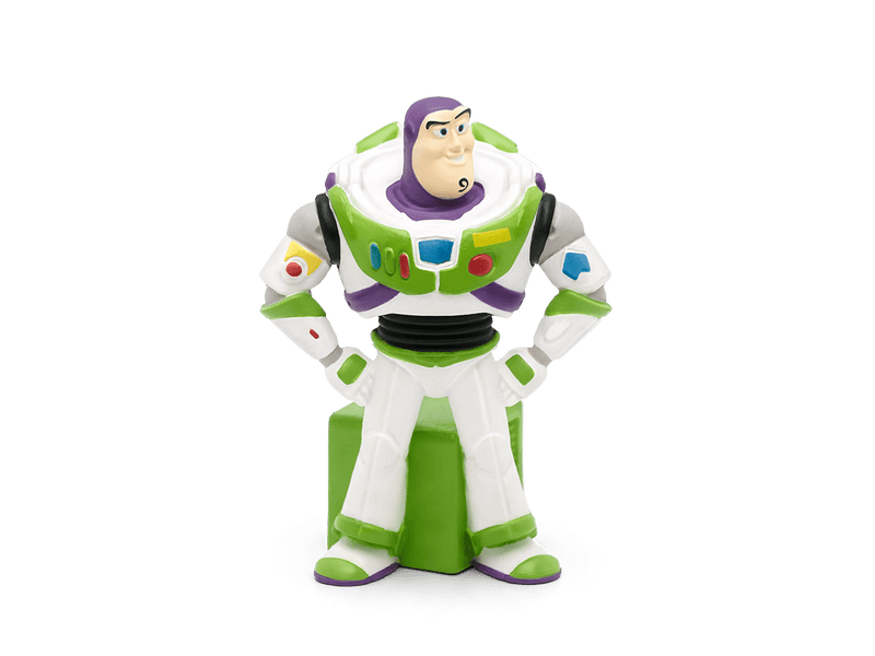Buzz Lightyear Tonie figure in white and green space ranger suit on neutral background
