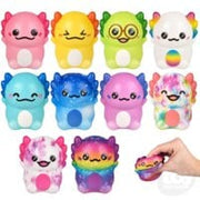 Collection of 2-inch colorful kawaii animal squishy toys with cute faces