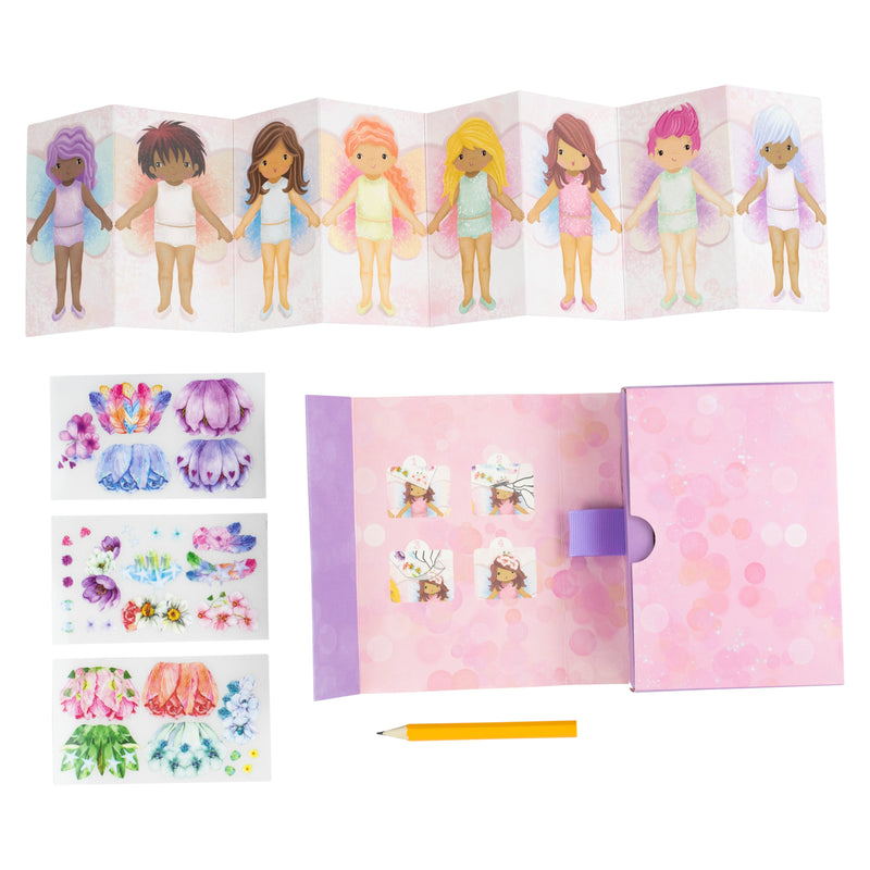Mini Transfer Magic Flower Fairies craft kit with paper dolls stickers and activity book