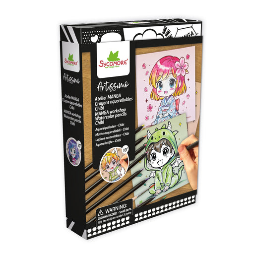 Sycomore Artissime Manga Workshop Watercolor Pencils Chibi art kit packaging