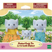 Calico Critters Elephant Family Trio plush figures in Box.