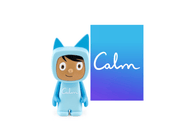 Blue Calm Creative Tonie figure with cat ears next to branded blue gradient box