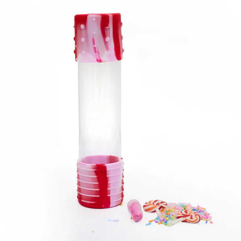 Jellystone DIY Calm Down Bottle Limited Edition Candy Land with pink swirl design on a white background.