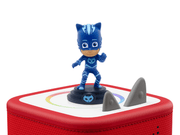 Blue PJ Masks Catboy Tonie figure standing on red Toniebox with gray obstacles