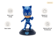 Blue PJ Masks Catboy Tonie figure on black base with product features highlighted