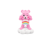 Pink Care Bears Cheer Bear Tonie figure with rainbow belly standing on white cloud