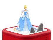 Cinderella Tonie figure in blue dress standing on red Toniebox speaker