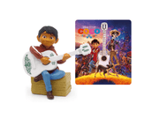Tonie Disney Coco figure with Miguel character holding guitar and movie poster backdrop