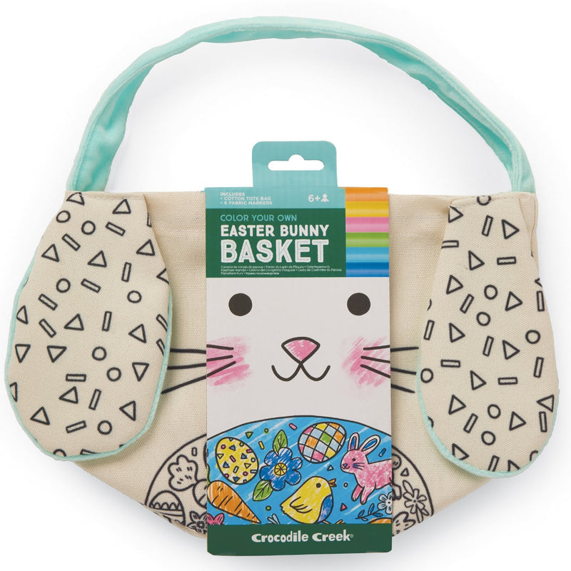 Crocodile Creek Color Your Own Easter Bunny Basket craft kit with fabric markers
