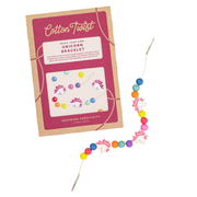 Cotton Twist unicorn bracelet kit with colorful beads and packaging on a white background