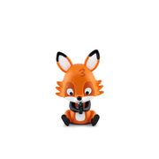 Orange fox Tonie audio figure with number 3, black ears and white chest sitting