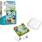 Board game set with 'Counting Sheep' packaging on a white background.