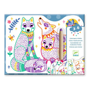 DJECO Forest Families coloring kit with reveal pictures for ages 3-6