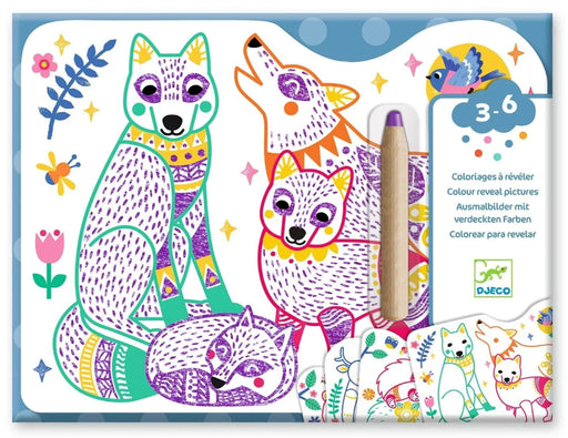 DJECO Forest Families coloring kit with reveal pictures for ages 3-6