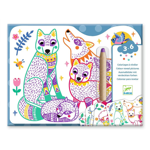 DJECO Forest Families coloring kit with reveal pictures for ages 3-6