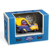 DJECO Crazy Motors Dingo Mobile toy car in purple and yellow flames packaging