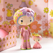 Djeco Tinyly Rose and small fairy figurines in a pink floral-themed room setting