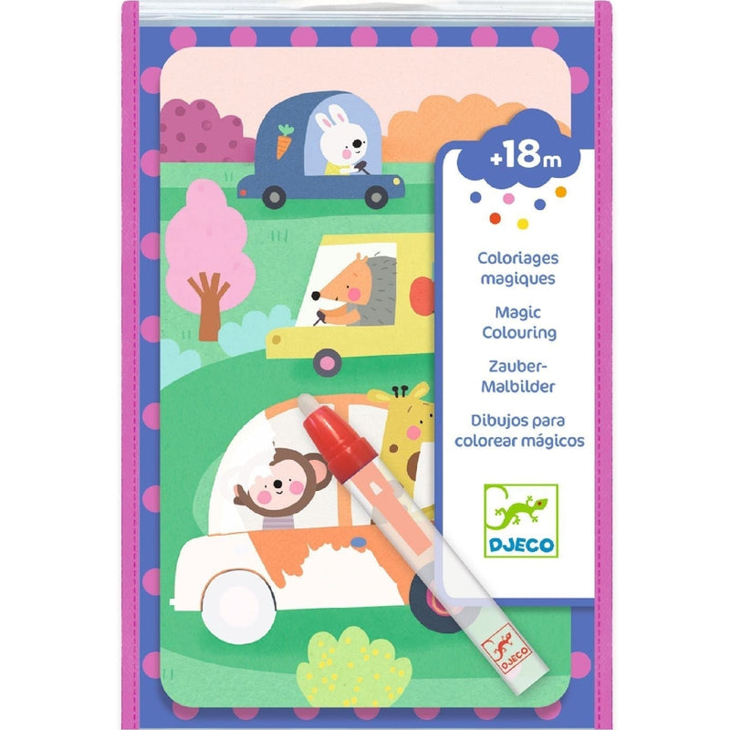 DJECO On the Road Magic Coloring set with marker for toddlers 18 months and up