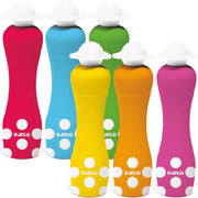 DJECO 6 colorful foam dot markers with white polka dots shown with painted dot trails