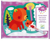 DJECO Hidden Woods magic coloring activity set revealing woodland pictures with water.