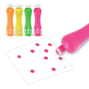 Dot, dab, stamp — then admire the wonderfully bright results. These chunky neon foam markers make bold circles and colorful patterns with a simple press.  