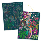 Two colorful scratch cards with bird designs on a white background