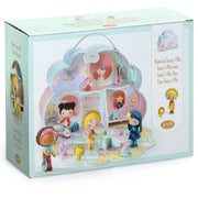 Tinyly'Sunny & Mia' playset in its original packaging, featuring a pastel cloud-shaped house with mini dolls and accessories, shown on a clean white background.