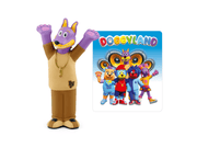 Tonie Doggyland character figure next to packaging showing colorful dog characters