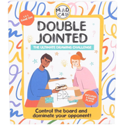 Game box for 'Double Jointed' with two people drawing on a board against a colorful background.