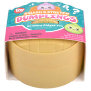 Squish & Stretch Dumplings sensory fidget toy packaging on a white background