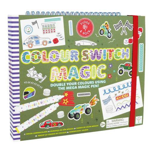Floss & Rock Colour Switch Magic coloring book with cars theme and magic pen