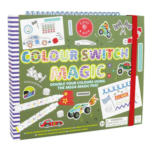 Floss & Rock Colour Switch Magic coloring book with cars theme and magic pen