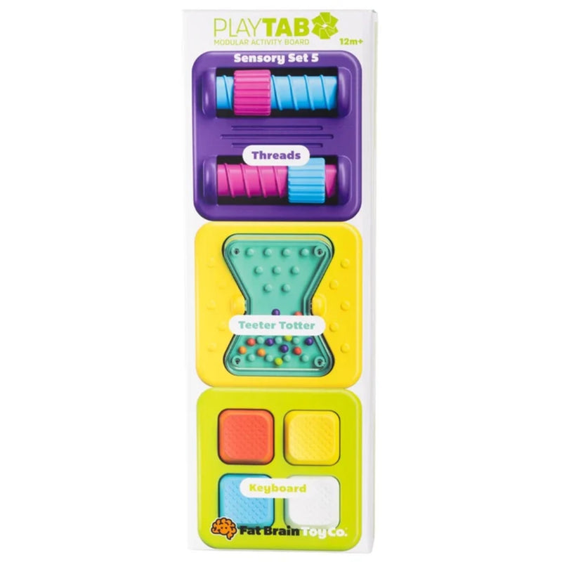 PlayTAB sensory set packaging with colorful components on a white background