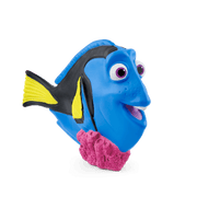 Blue Dory fish character Tonie figurine with yellow fins and pink coral base
