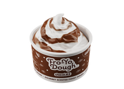 Fro-Yo Dough chocolate scented fidget dough container with swirled brown and white contents