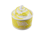 Yellow Fro-Yo Dough pineapple scented fidget dough container with swirled white topping