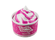 Fro-Yo Dough strawberry scented fidget dough in pink container with swirled pink and white dough