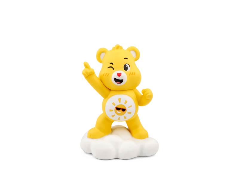 Yellow Funshine Bear Care Bears Tonie figurine standing on white cloud base