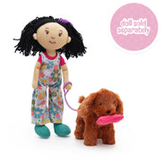 Groovy Girls Petal the Groovy Dog brown plush puppy with pink bone and leash