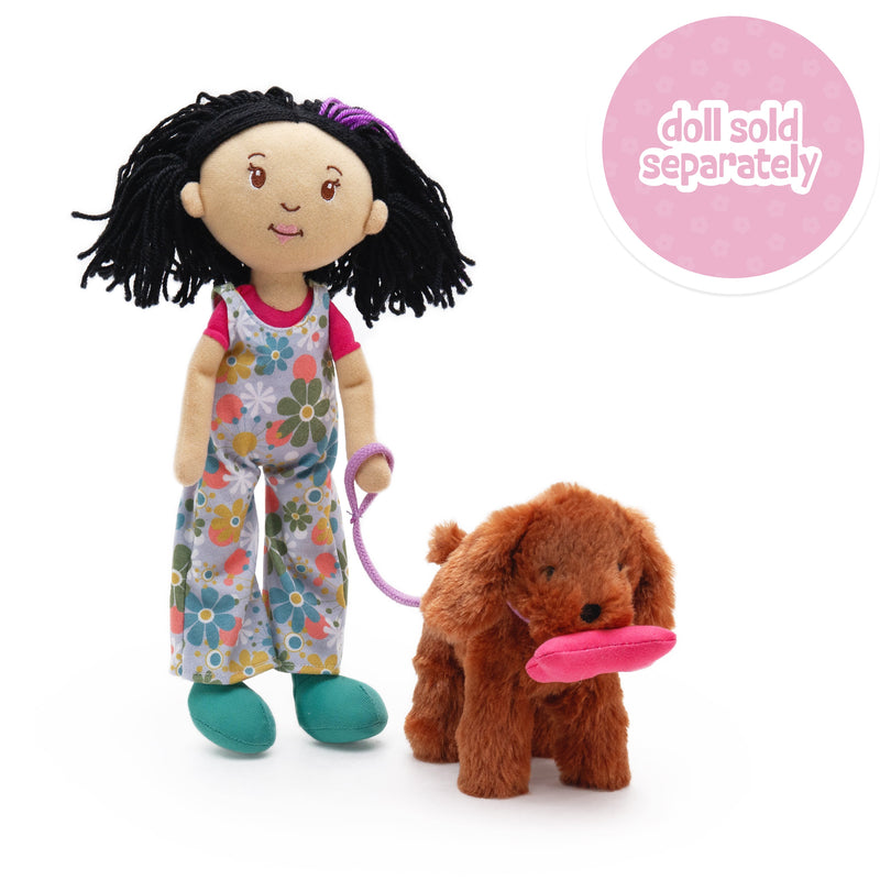 Groovy Girls Petal the Groovy Dog brown plush puppy with pink bone and leash
