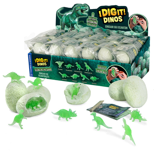 Thames & Kosmos I Dig It Glow-in-the-Dark Dino Egg excavation kit with display box
