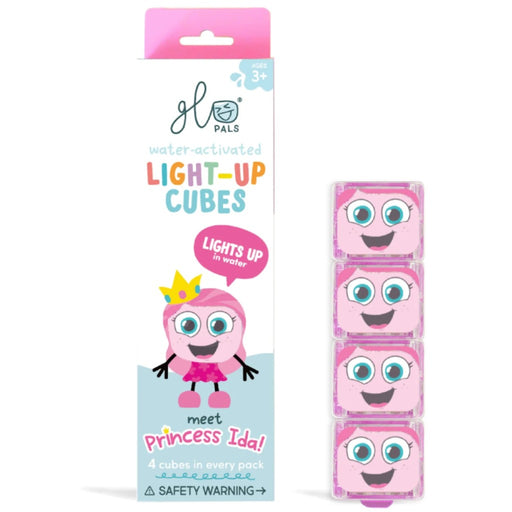 Pack of pink light-up cubes with Princess Ida character on packaging.