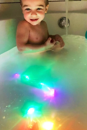Bright lights. Bath time fun.