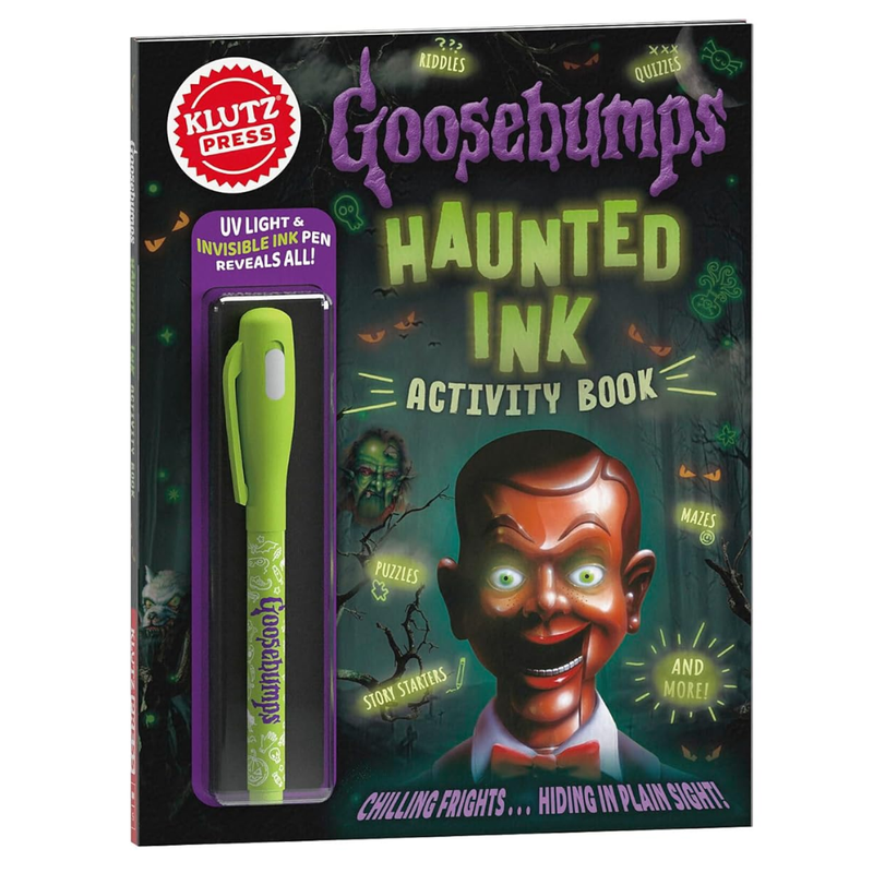 Goosebumps Haunted Ink Activity Book with green UV pen by Klutz