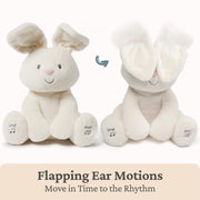 GUND Flora the Bunny demonstrating flapping ear motions for sing and play modes