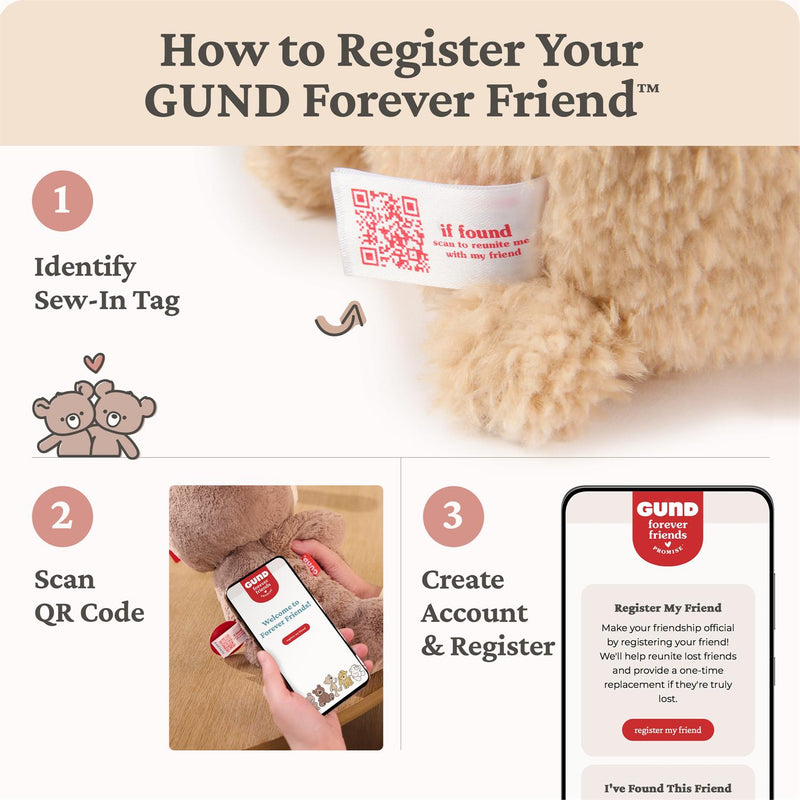 How to register the GUND Forever Friends Promise tag using its QR code