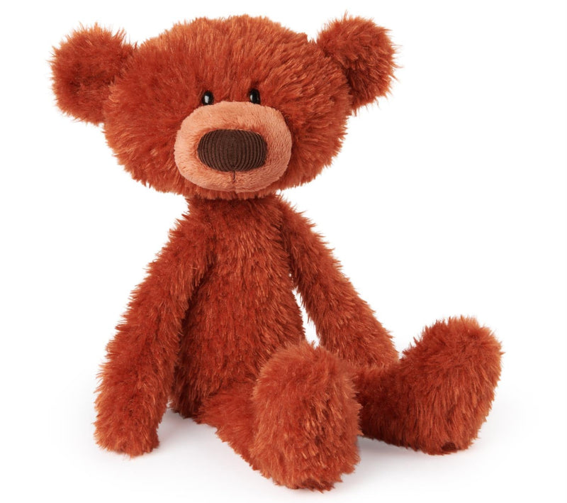 GUND Pumpkin Pie Toothpick Bear plush in burnt orange, seated on a white background
